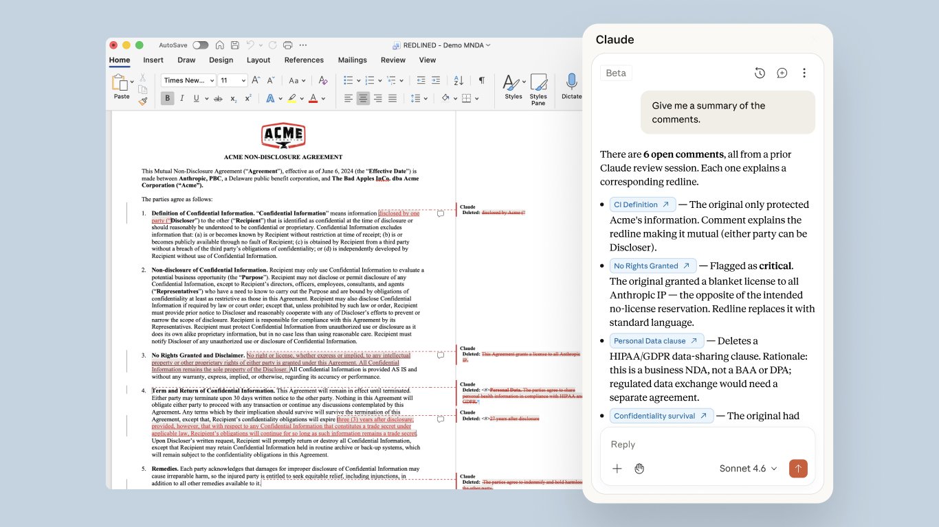 Claude for Word — NDA 계약서 데모