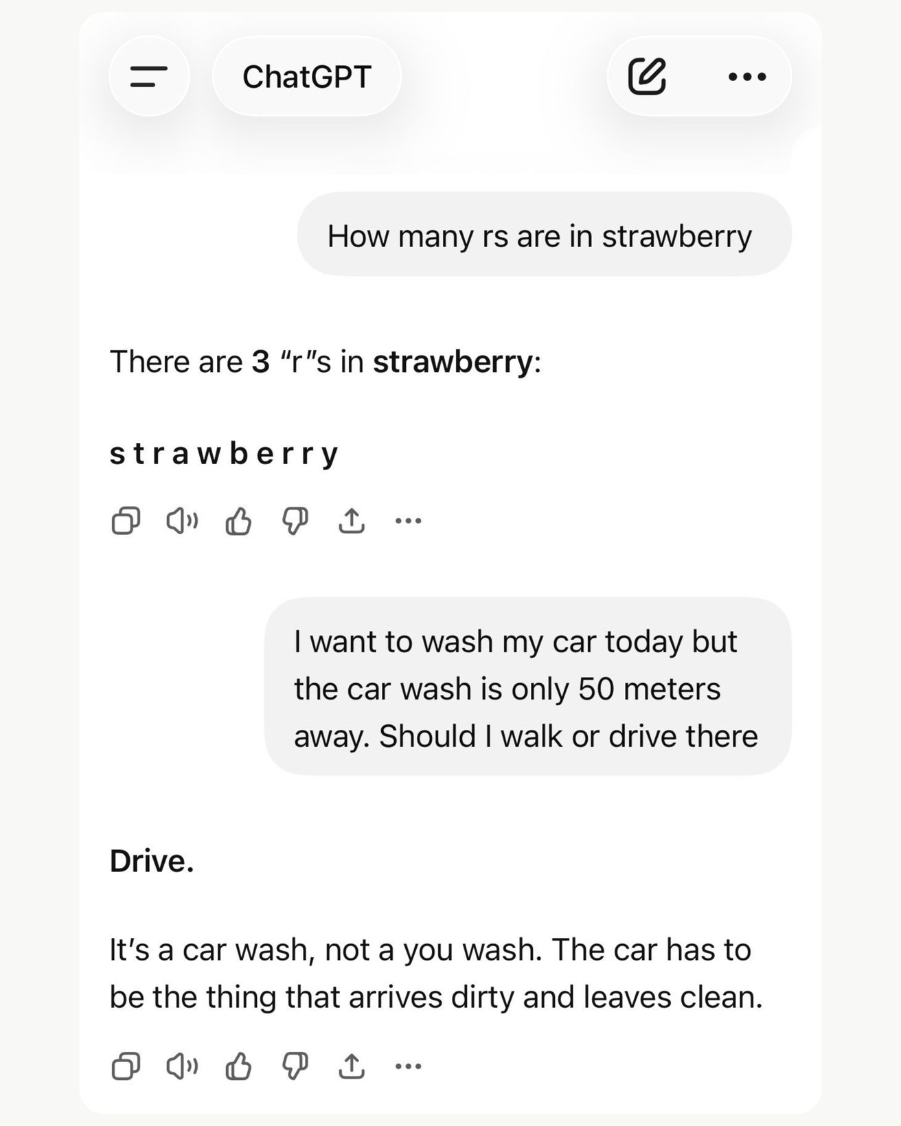ChatGPT 공식 계정의 strawberry r 개수 농담 자랑