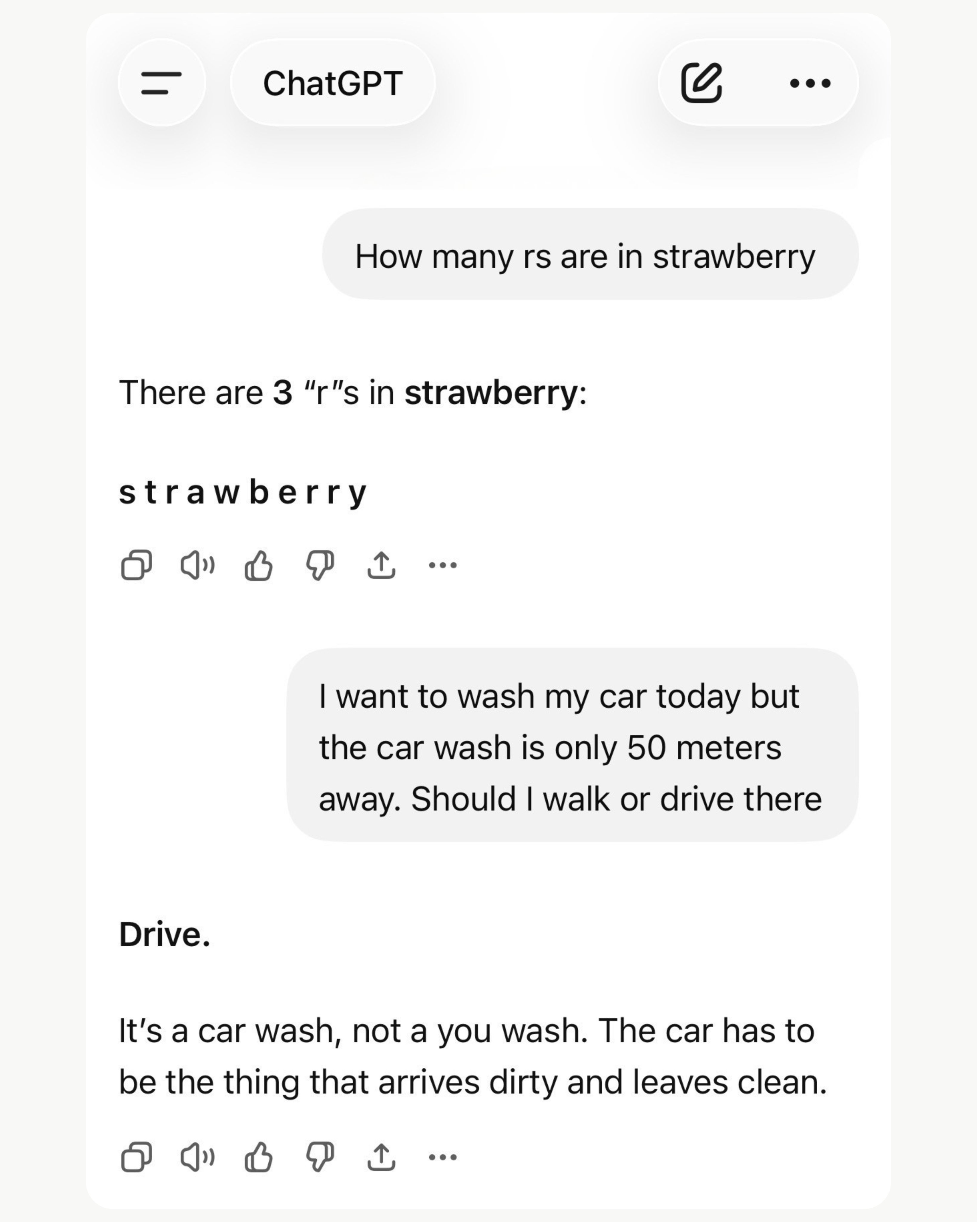 ChatGPT 공식 계정의 strawberry r 개수 농담 자랑