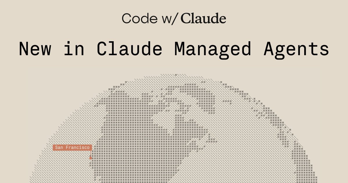 Code w/Claude — New in Claude Managed Agents 키 비주얼