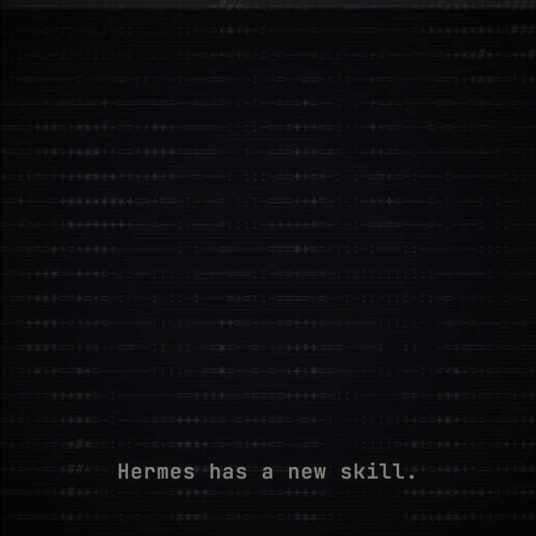 Hermes has a new skill — NousResearch HyperFrames 스킬 발표 키 비주얼