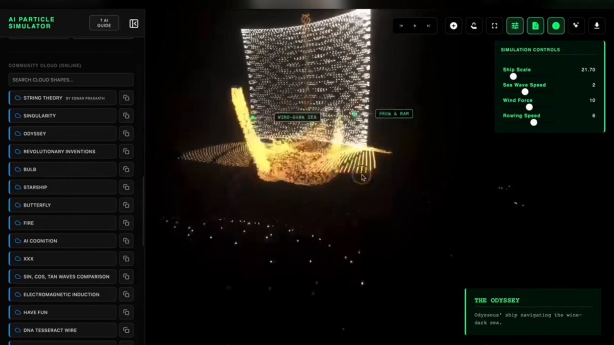 Casberry — AI Particle Simulator로 만든 오디세이 장면