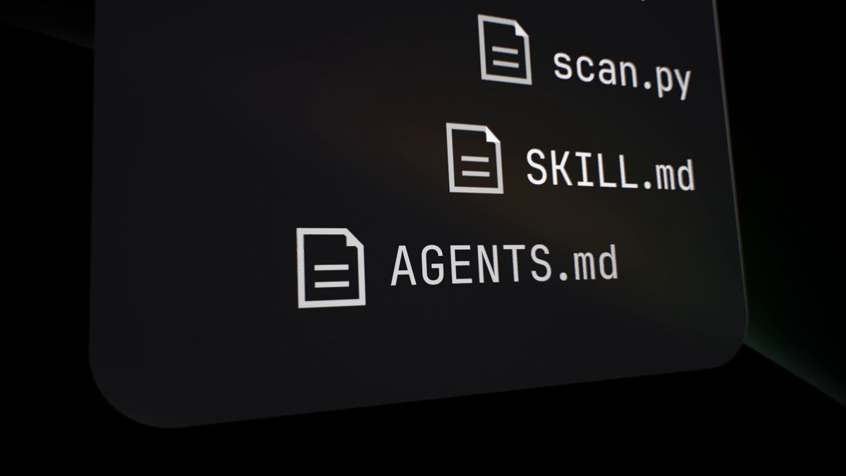 Managed Agents 시각화 — scan.py·SKILL.md·AGENTS.md 파일 아이콘으로 "Skill 기반 에이전트"를 정의