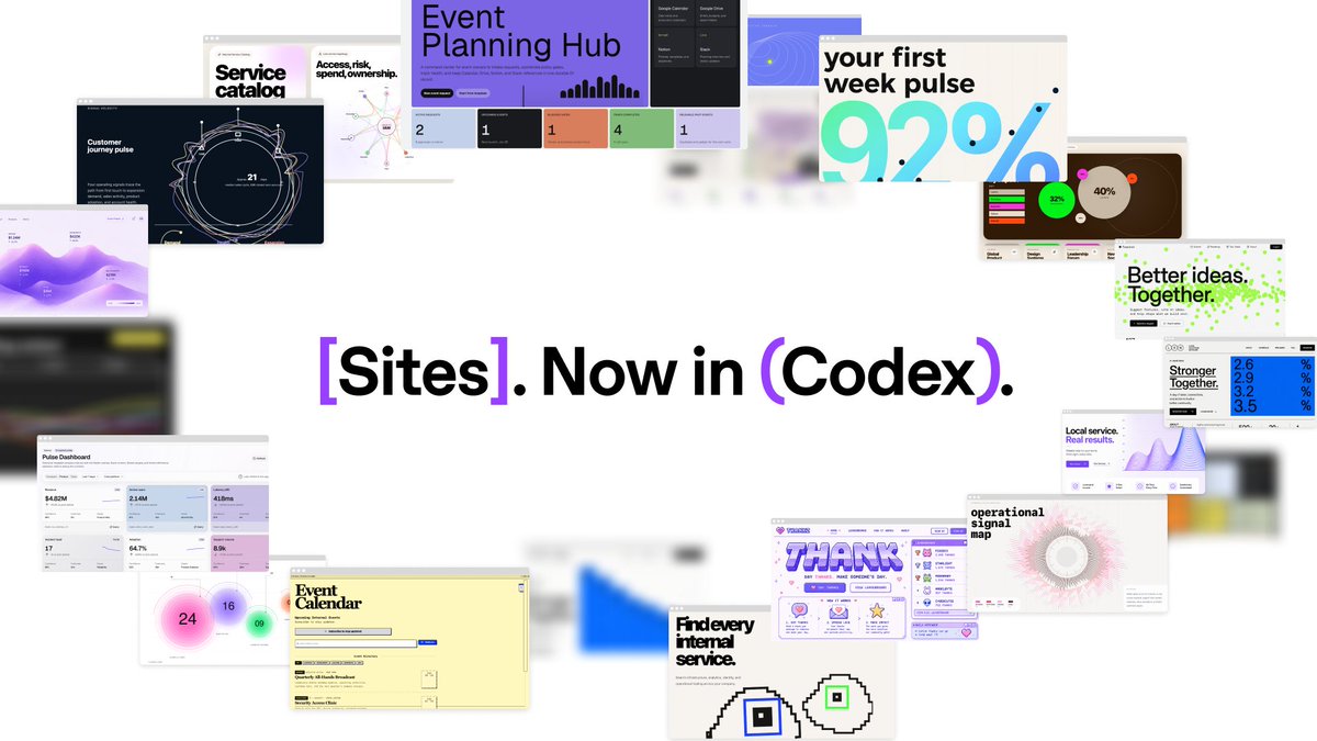 Sites. Now in Codex. — 코덱스로 만든 대시보드·웹앱 목업 모음