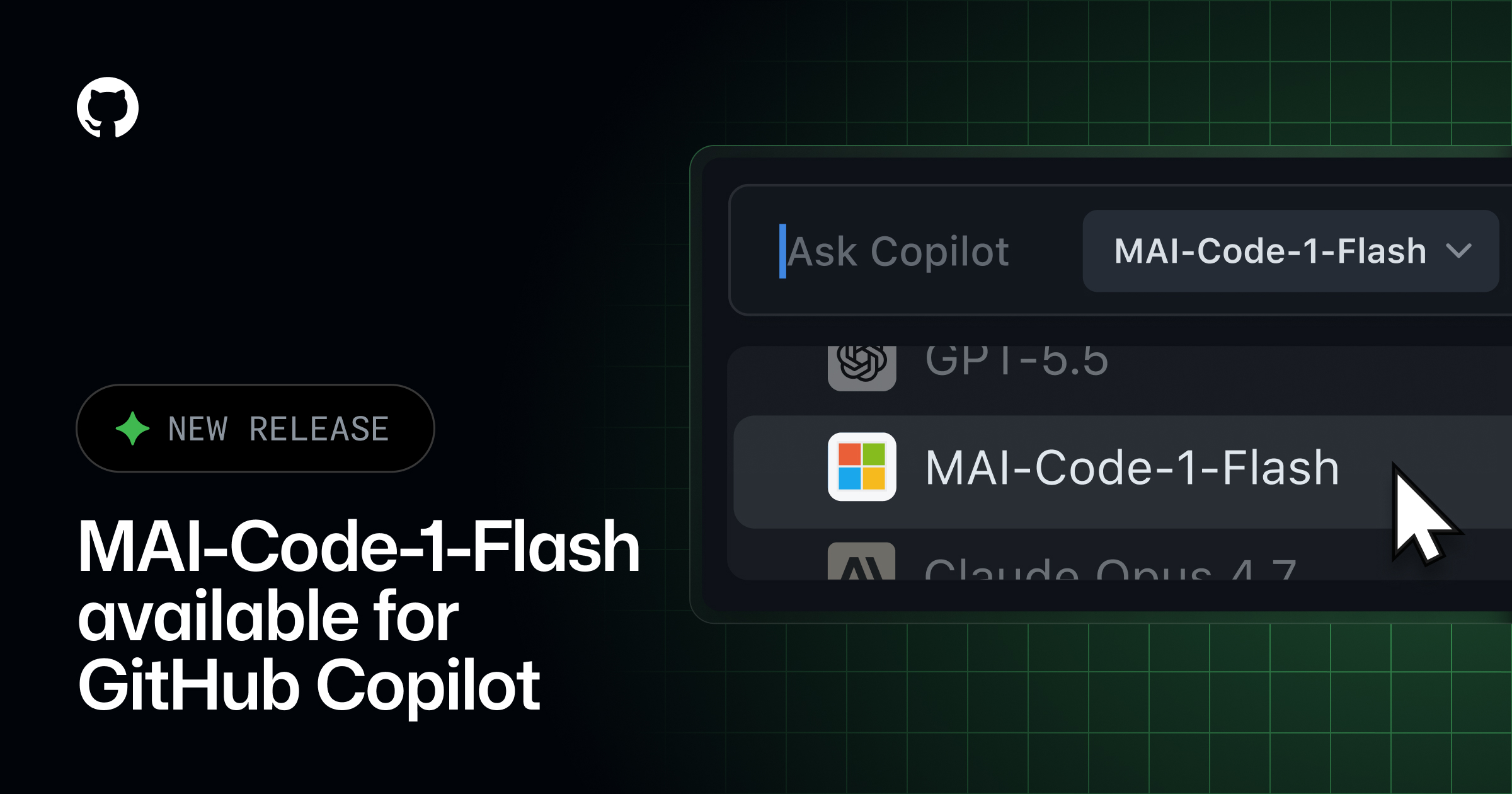 GitHub Copilot 모델 선택창에 추가된 MAI-Code-1-Flash