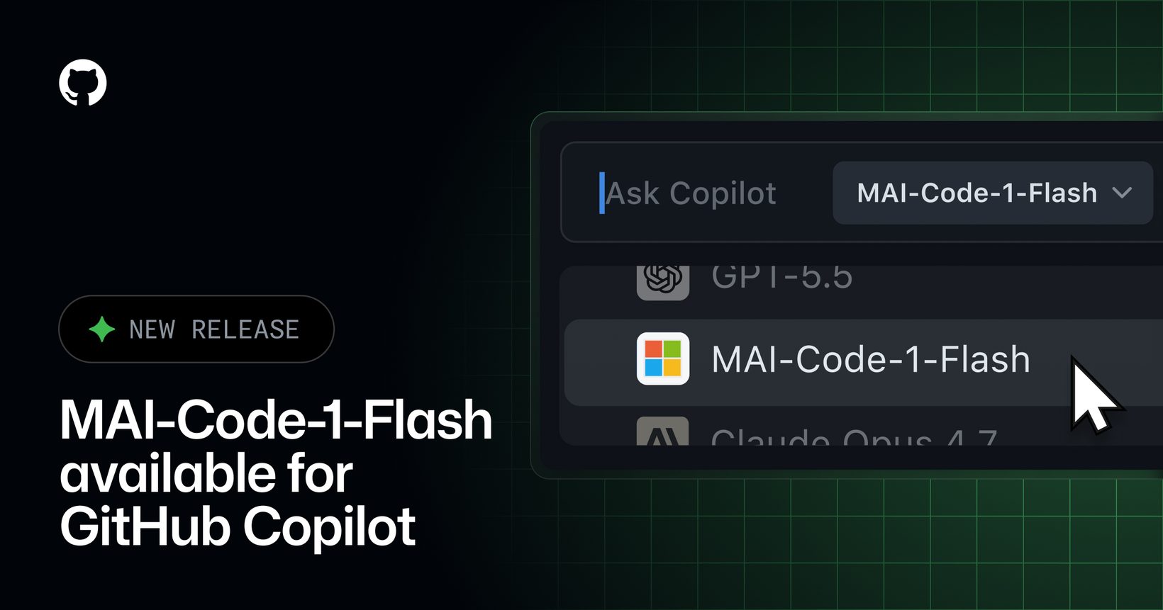 GitHub Copilot 모델 선택창에 추가된 MAI-Code-1-Flash