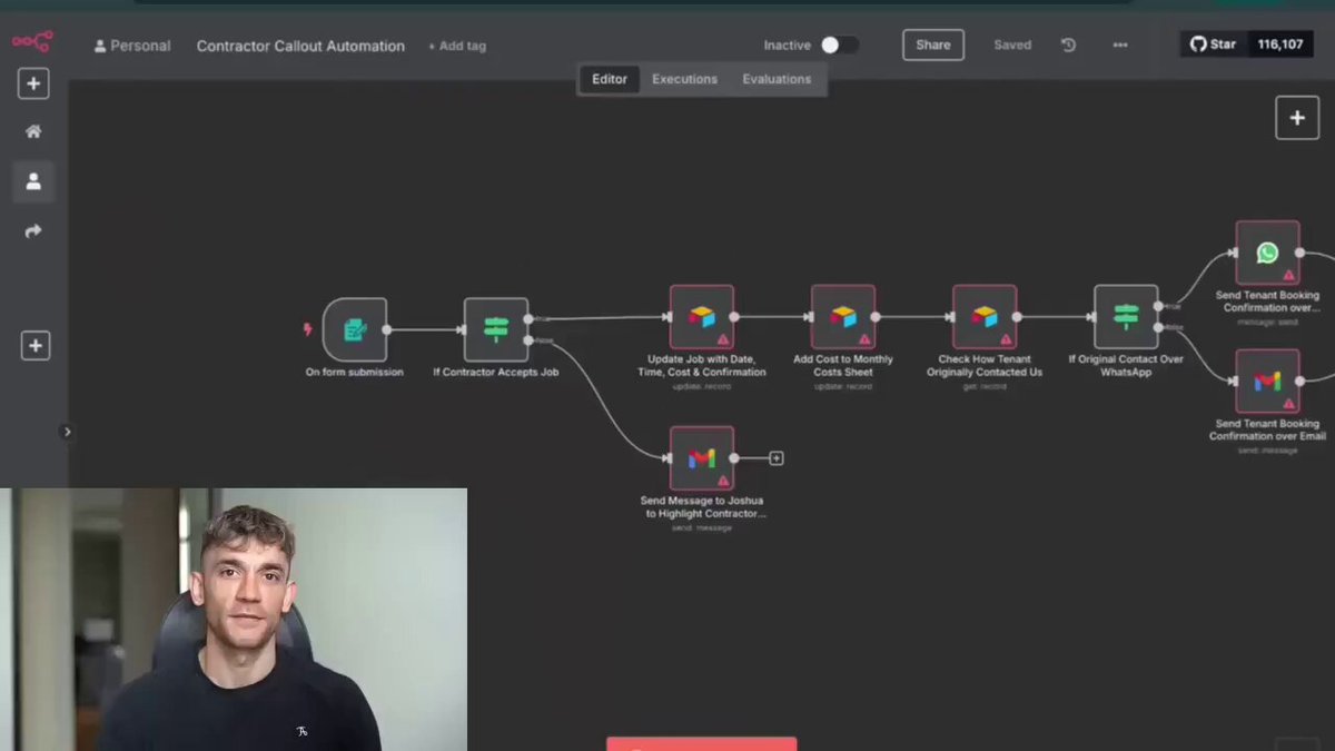 강의 썸네일 — 노드를 잇는 자동화 빌더 위에 Claude 활용 워크플로(GitHub Star 11만+ 표시)