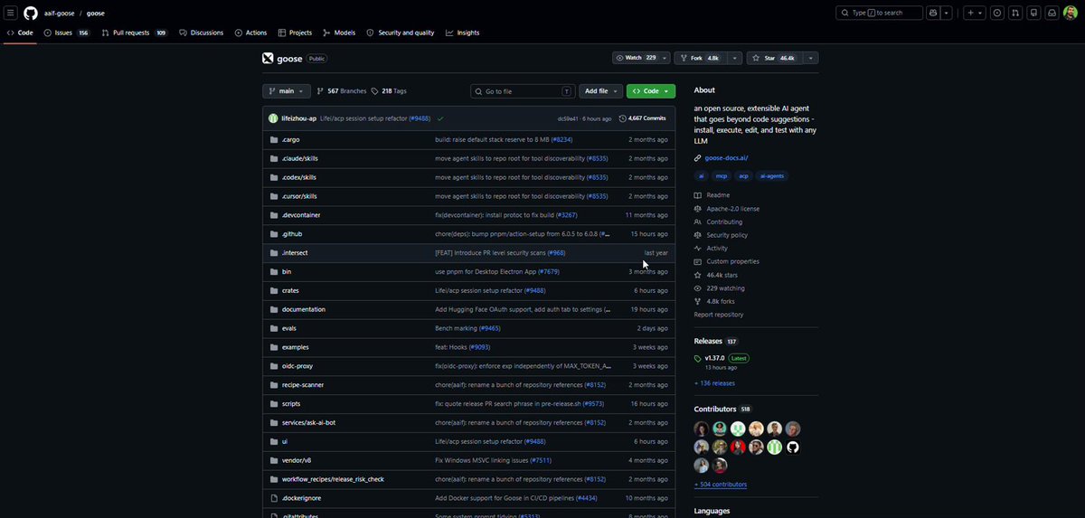 Goose GitHub 저장소 현재 상태