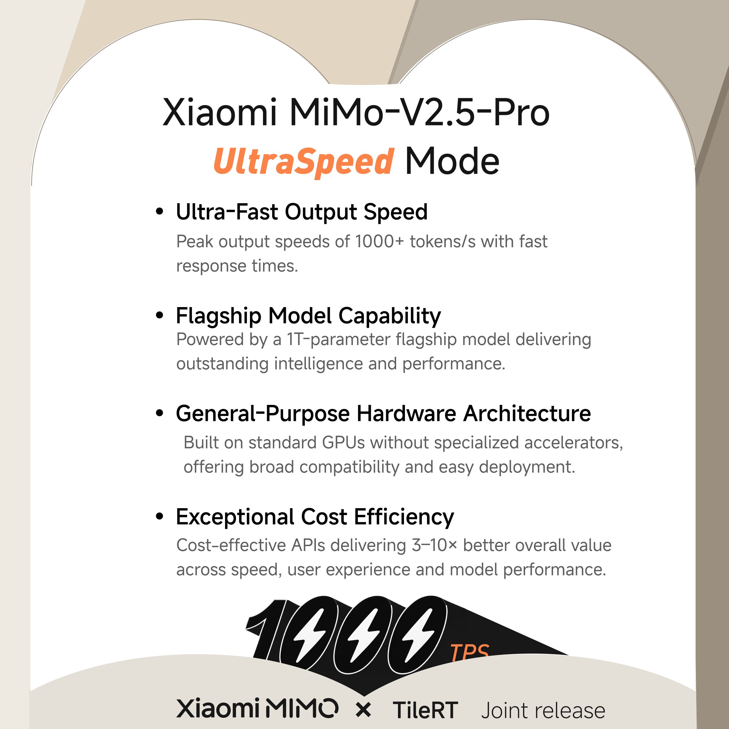 샤오미 MiMo UltraSpeed — 1T 모델 1000+ tok/s