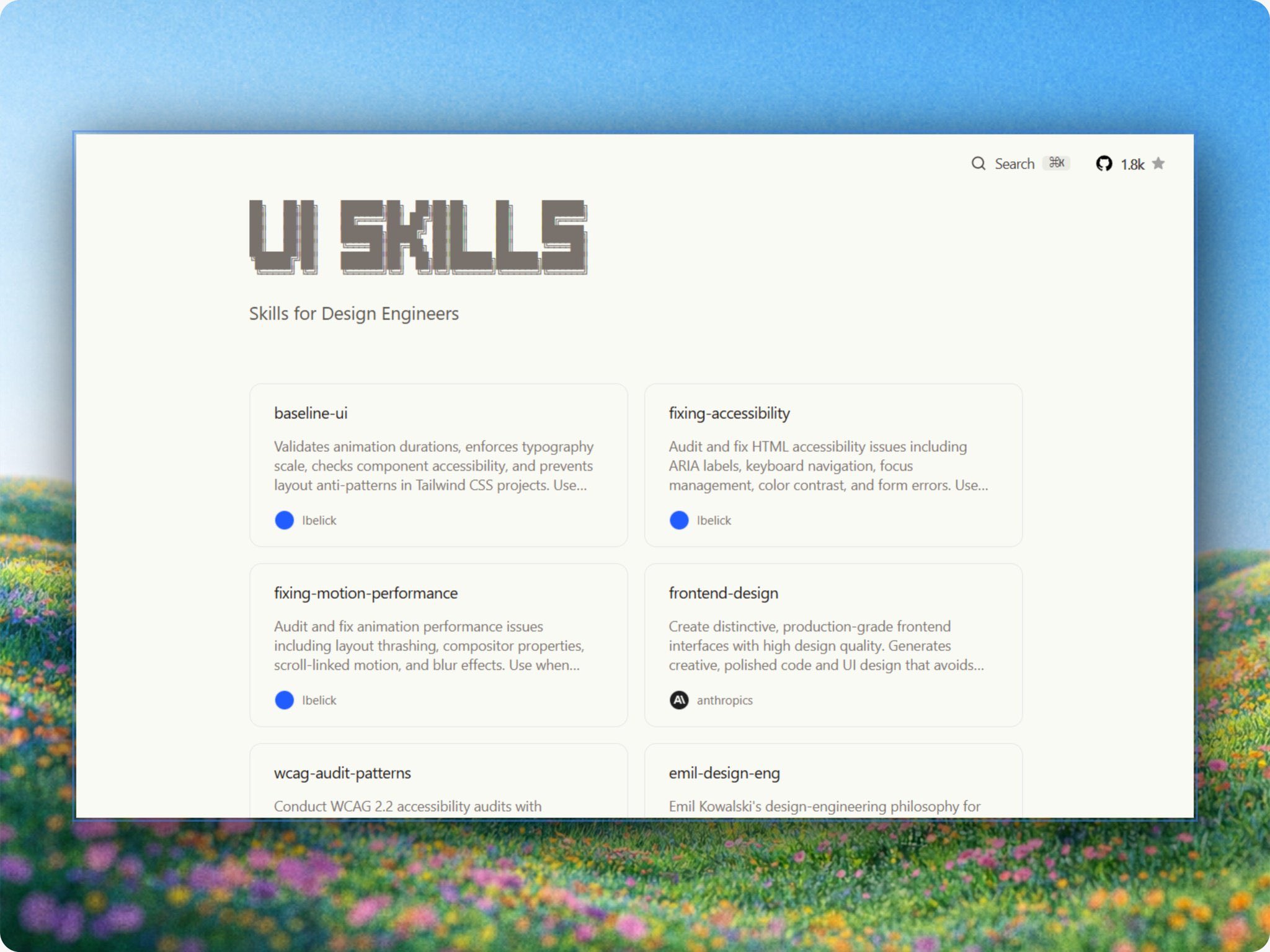 ui-skills.com — 디자인 엔지니어용 스킬 모음
