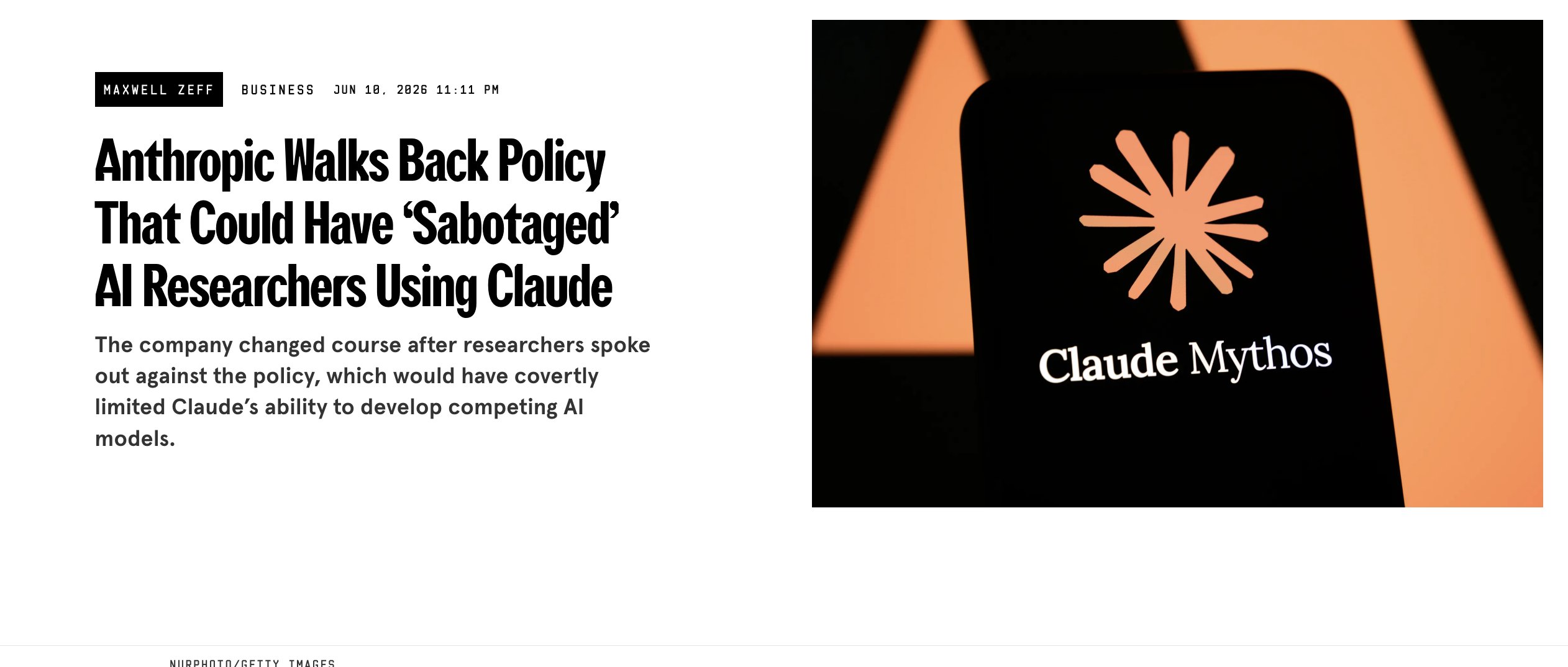 Wired 기사 원문 — Anthropic Walks Back Policy