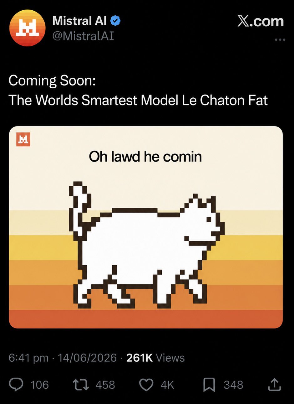 Mistral의 차기 모델 Le Chaton Fat 예고 밈