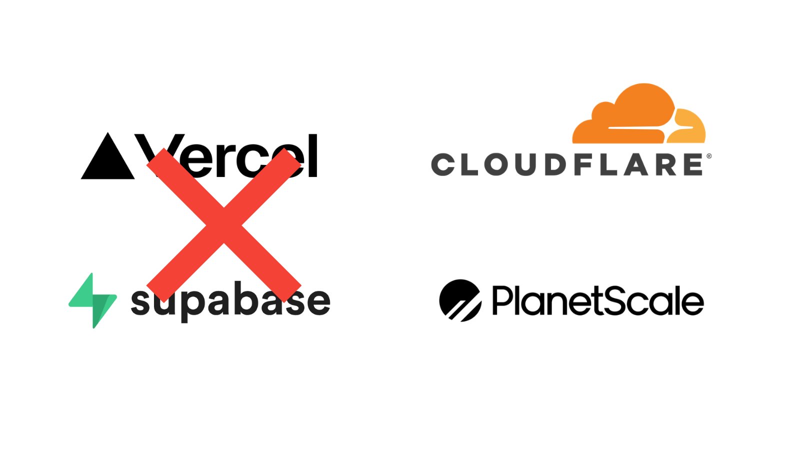 Vercel + Supabase 대신 Cloudflare + PlanetScale을 권하는 비교 이미지