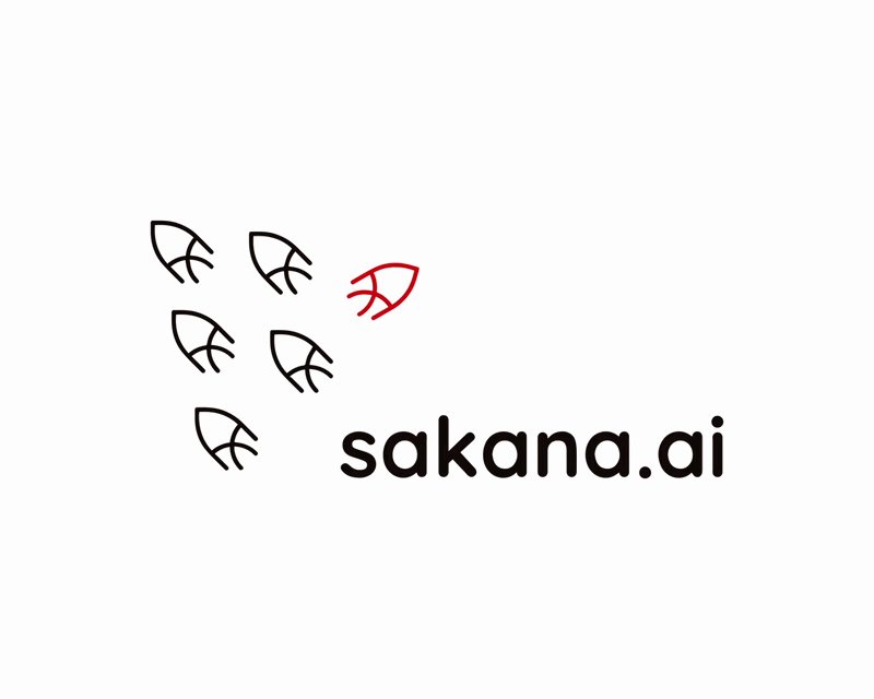 Sakana AI 로고 — 붉은 물고기 한 마리가 무리를 이끄는 형상