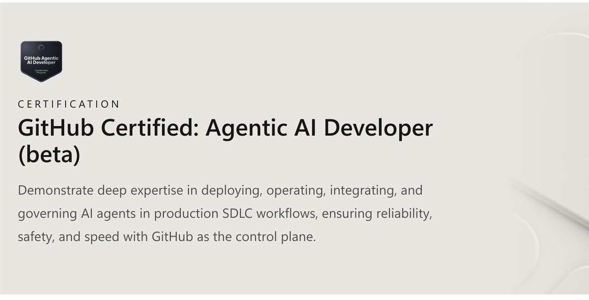 깃허브 공식 인증 — Agentic AI Developer (베타)
