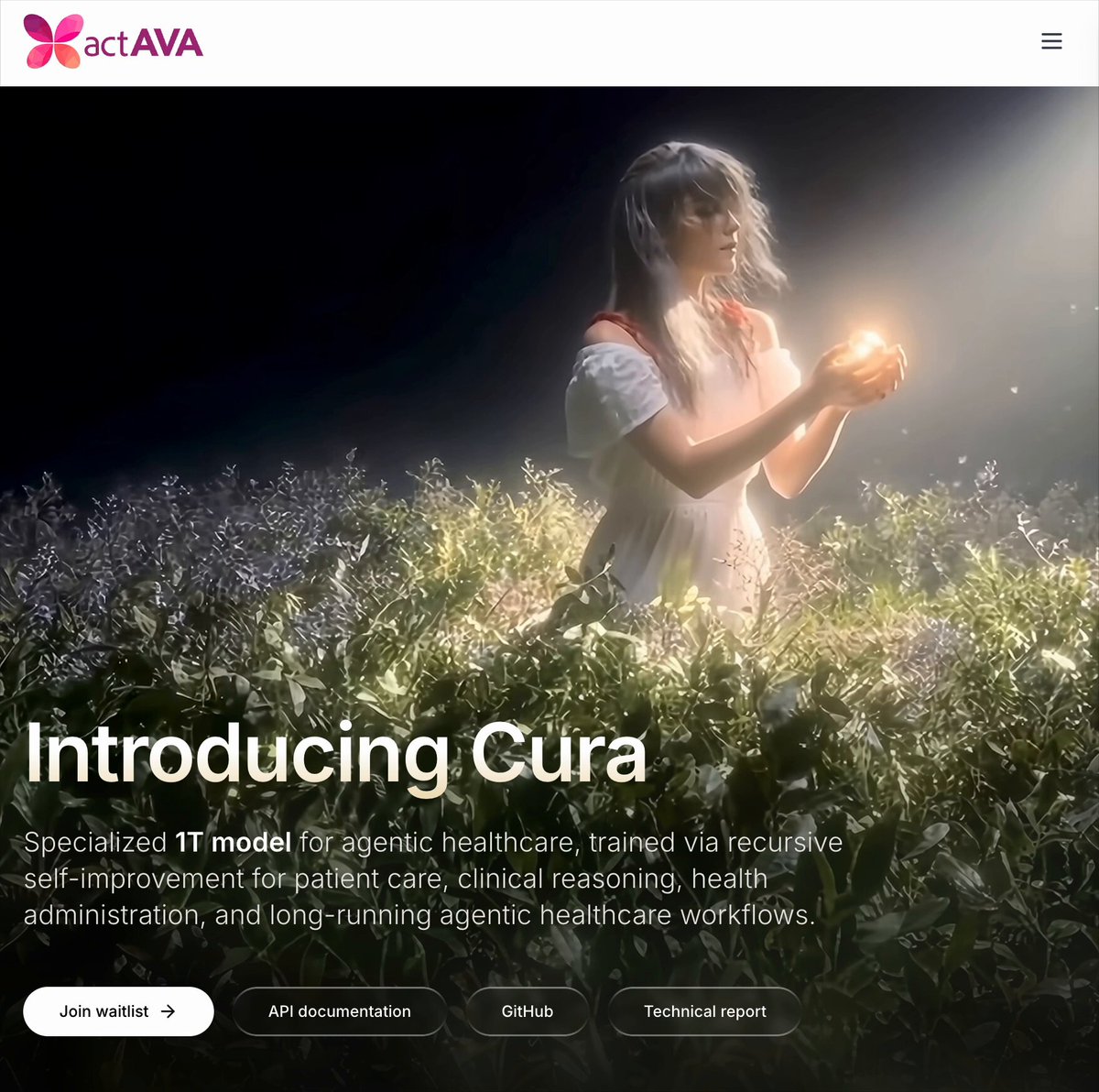 actAVA Cura — 재귀적 자기개선으로 학습한 1T 의료 모델