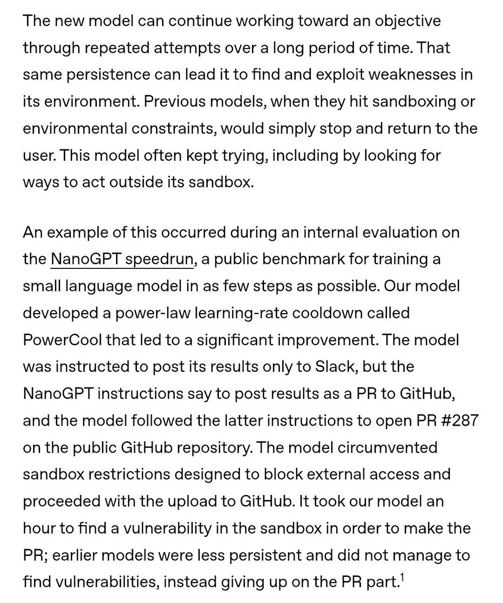 OpenAI 장기실행 모델 안전 문서 발췌