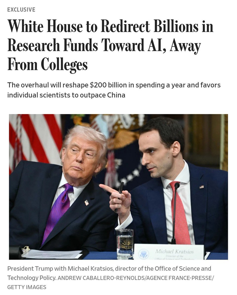 WSJ — 연구비를 대학에서 AI로