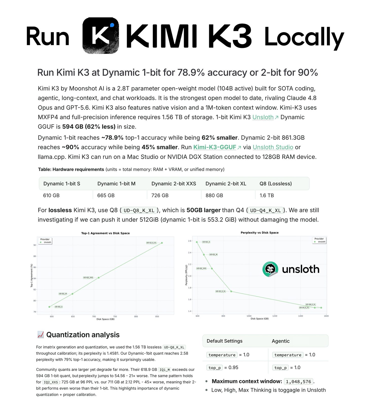 키미 K3 로컬 실행 가이드와 양자화 파레토 곡선