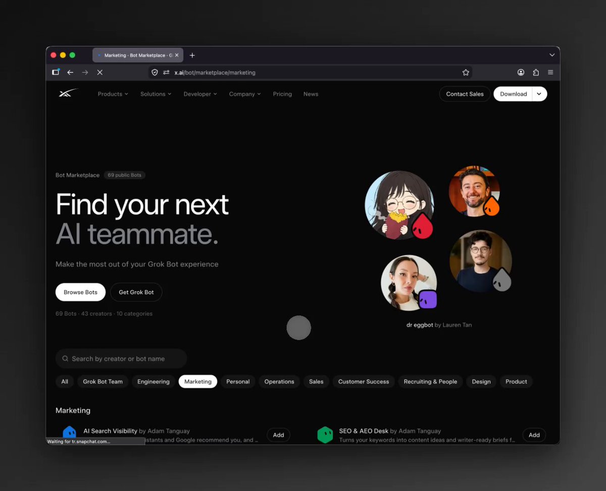 Grok Bot Marketplace