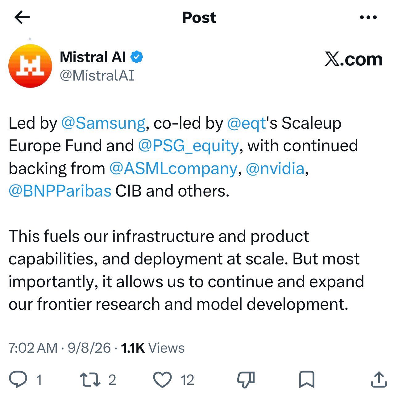 Mistral AI 라운드 공지
