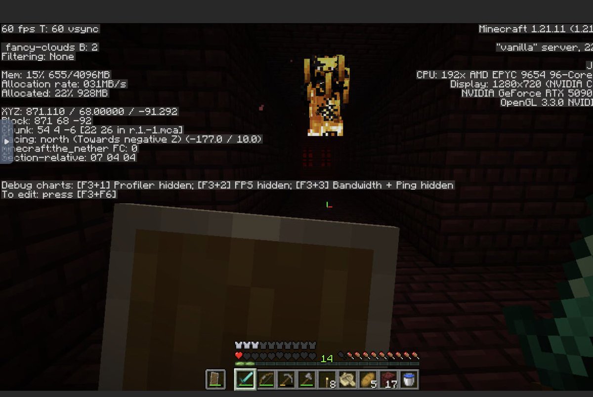 Minecraft 네더 요새에 도달한 Astra