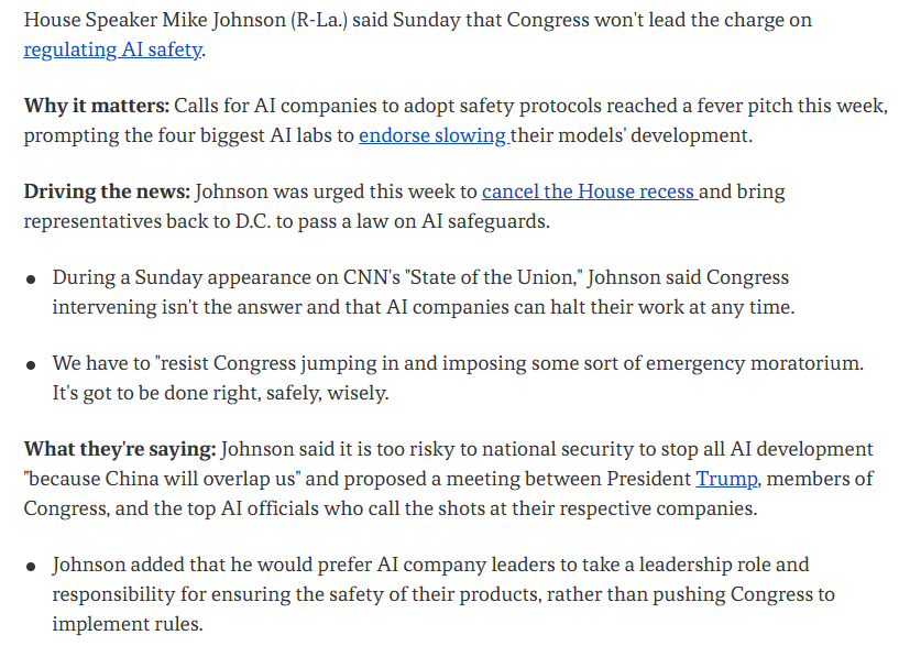 Axios의 Mike Johnson 발언 정리