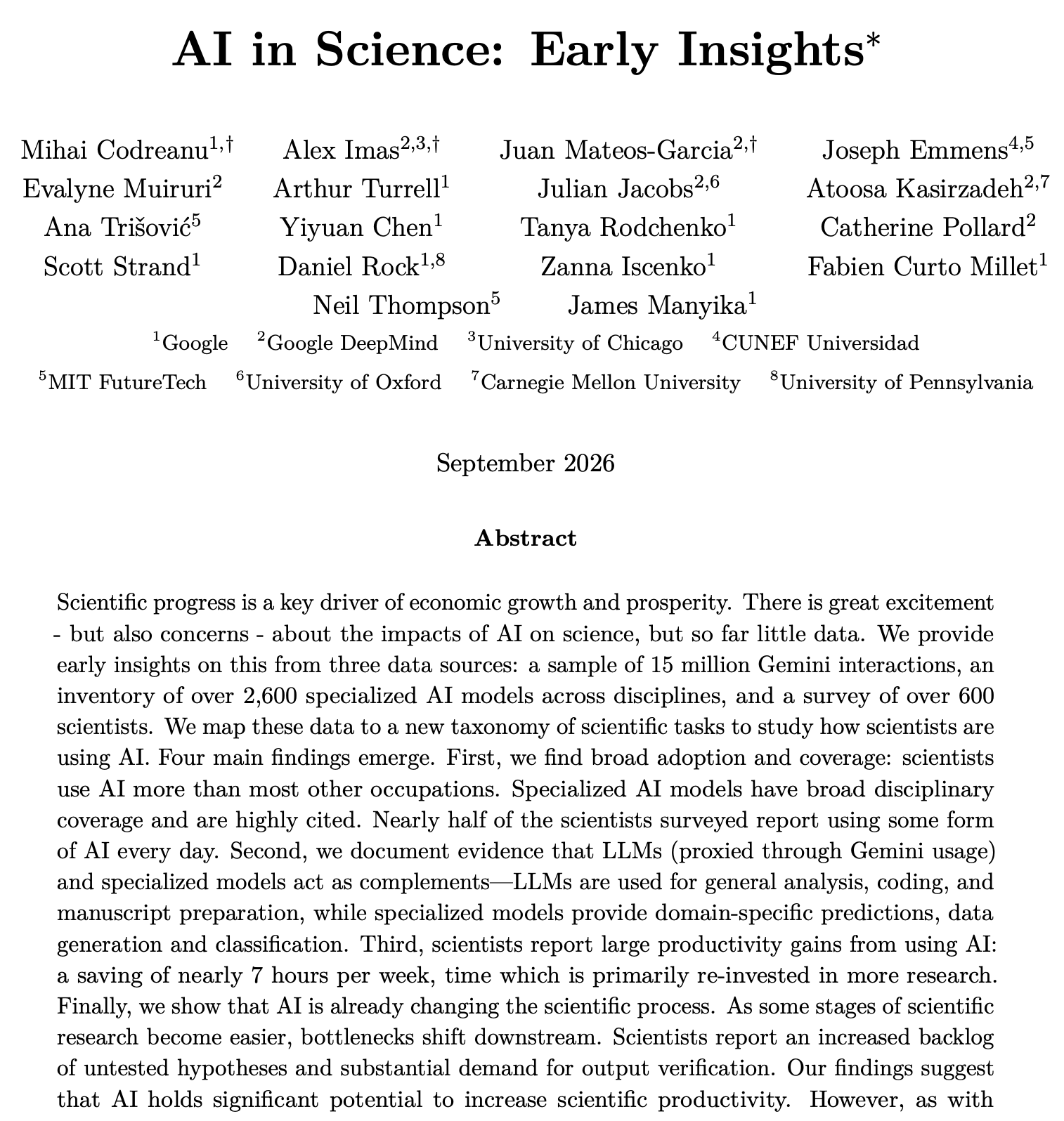AI in Science 보고서 표지
