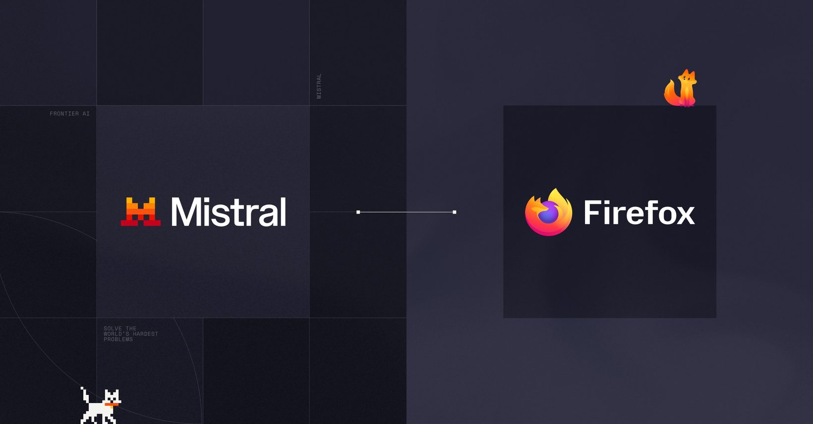 Mistral과 Firefox 로고를 나란히 놓은 발표 카드