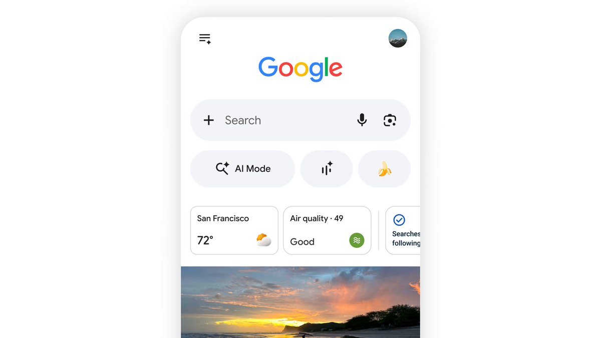 Google 앱 첫 화면