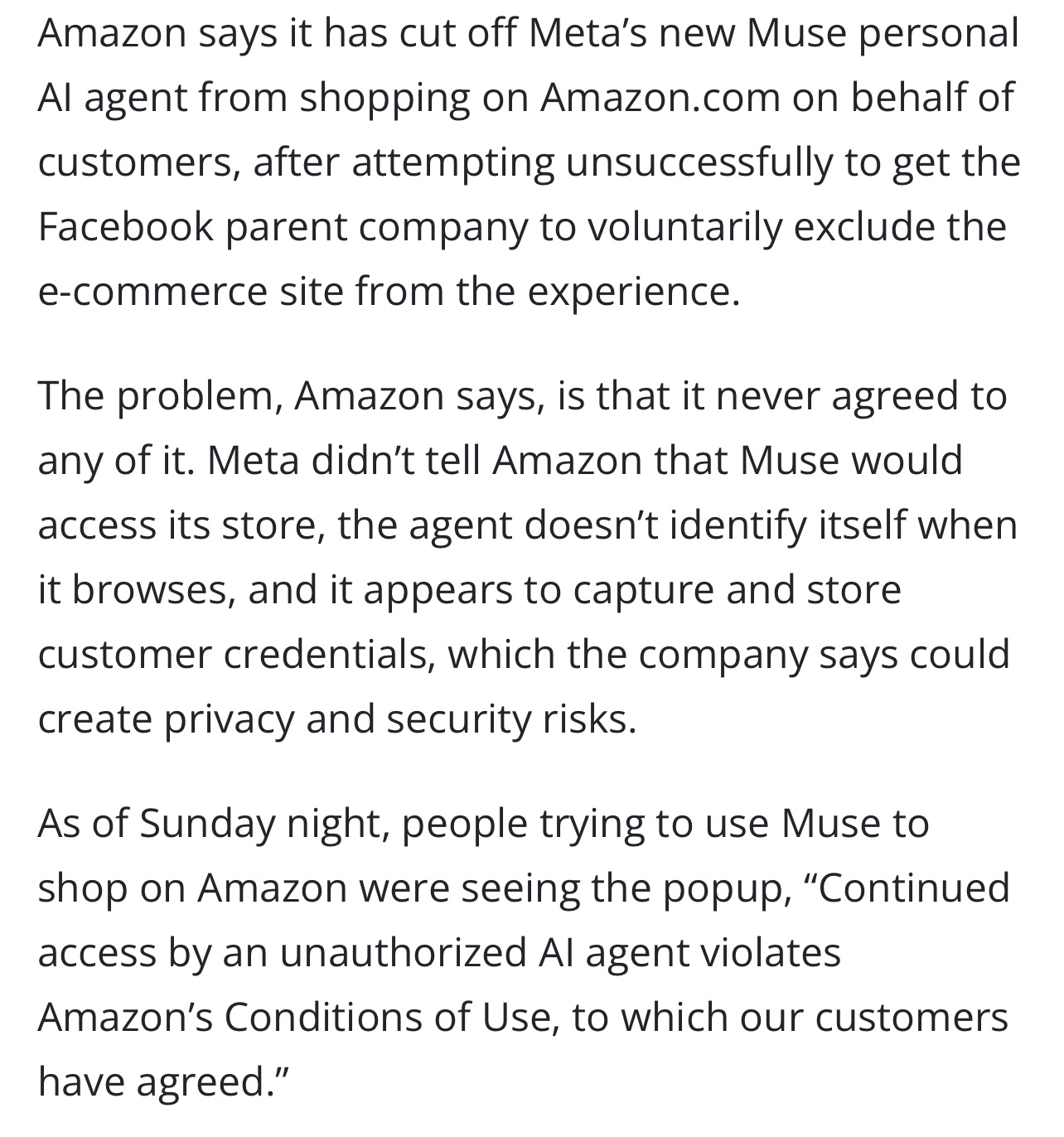 Amazon 차단 보도