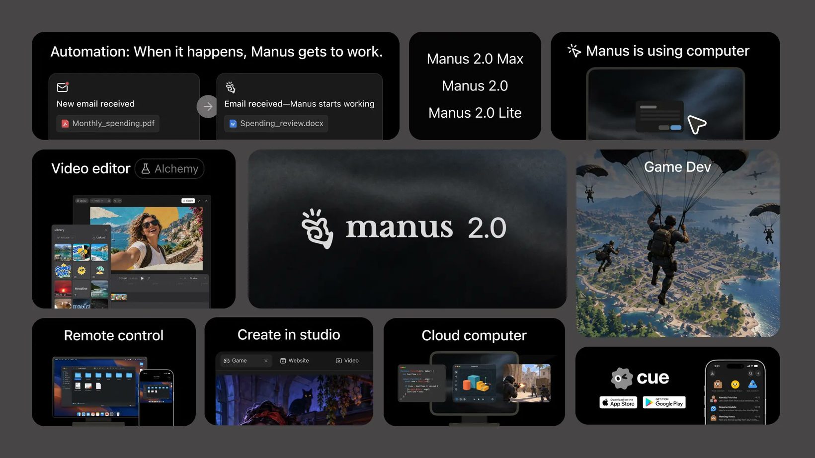 Manus 2.0 발표 카드