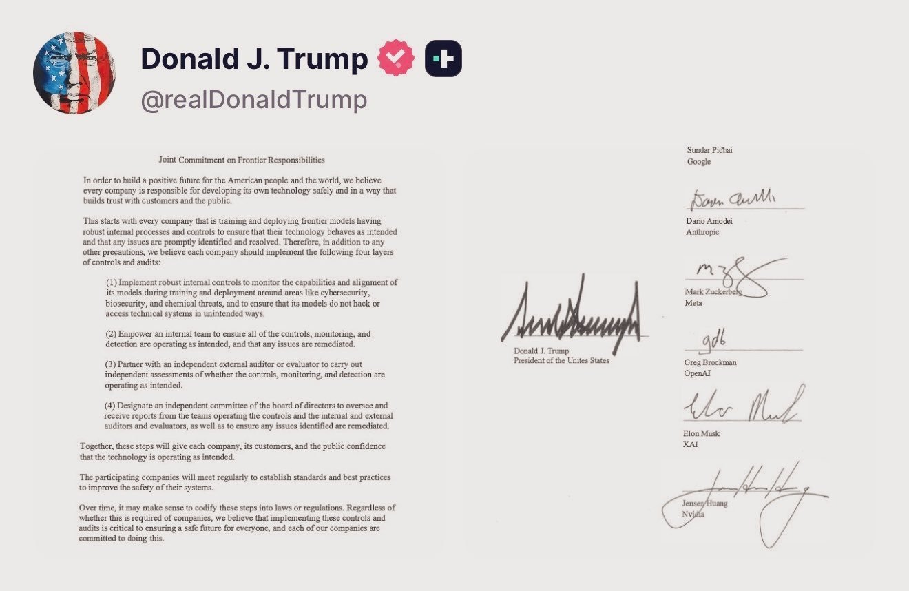 Trump가 Truth Social에 올린 합의문 원문