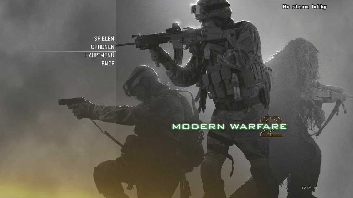 Modern Warfare 2의 메인 메뉴