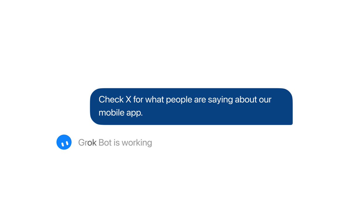 Grok Bot에 X 반응 확인을 맡기는 장면