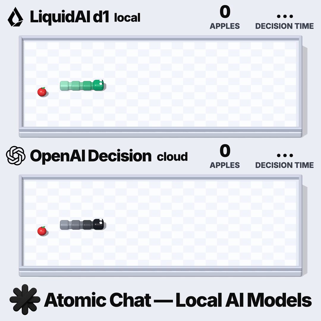 atomic.chat의 뱀 게임 대결 화면