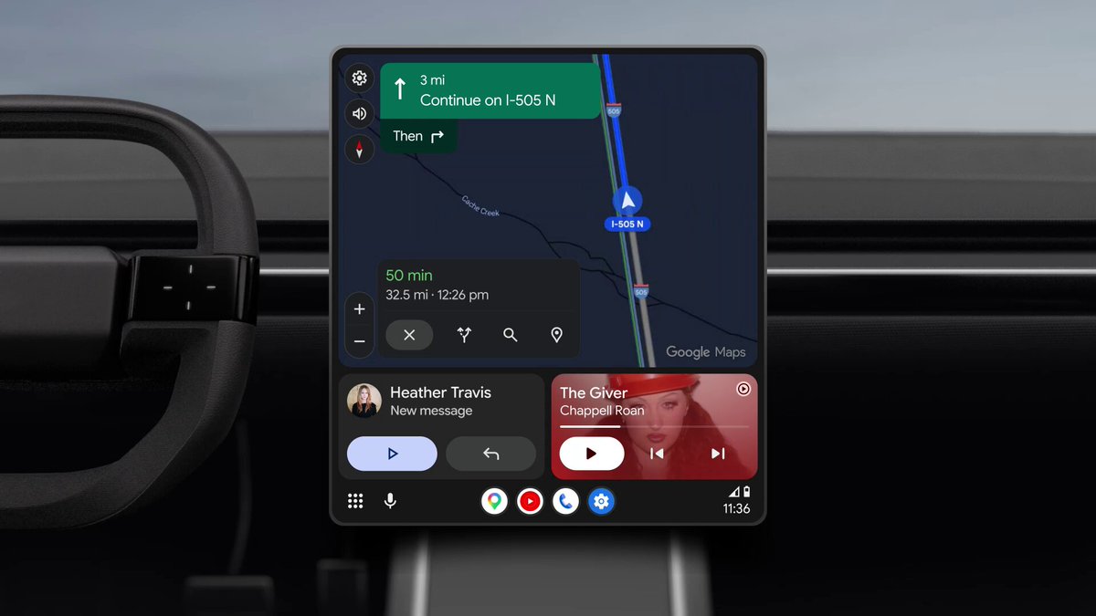 Google이 공개한 Android Auto 화면
